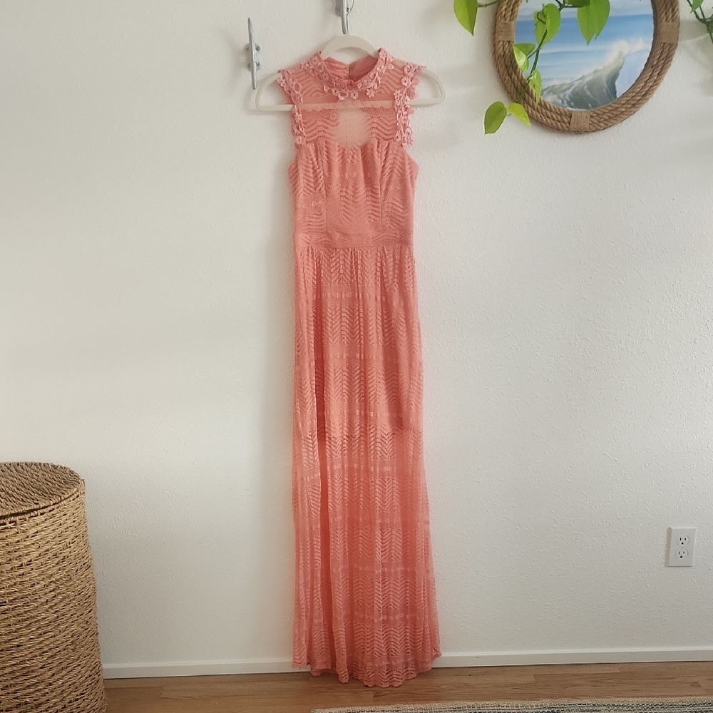 Filly Flair Peach Lace Dress